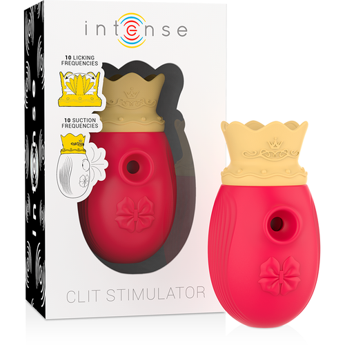 INTENSE - STIMOLATORE CLITORIDEO 10 MODALITÀ DI ONDE STIMOLANTI E LECCATURE - ROSSO
