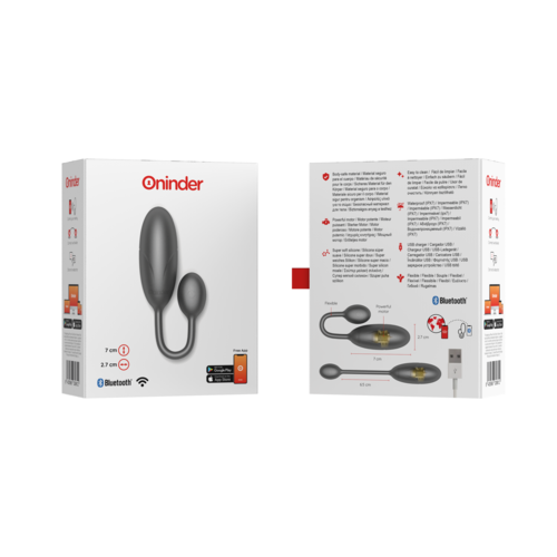 ONINDER - DENVER HUEVO VIBRADOR NEGRO 7 X 2.7 CM - APP GRATUITA