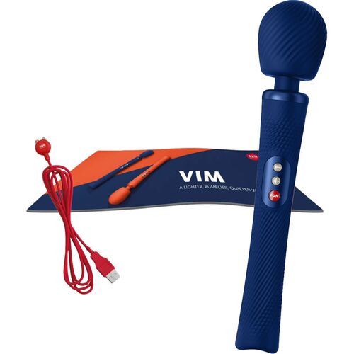 FUN FACTORY - BACCHETTA RUMBLE PESATA VIBRANTE RICARICABILE IN SILICONE VIM BLU NOTTE