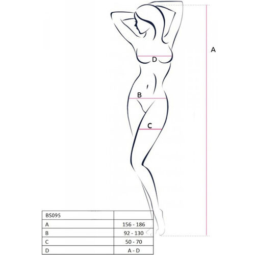 PASSION - BS095 BODYSTOCKING NEGRO TALLA ÚNICA