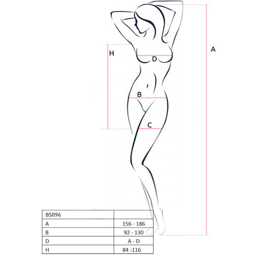 PASSION - BS096 BODYSTOCKING BIANCO TAGLIA UNICA