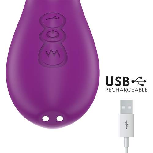 INTENSE - ATENEO VIBRATORE MULTIFUNZIONE RICARICABILE 7 VIBRAZIONI CON LINGUA OSCILLANTE E ONDE STIMOLANTI VIOLA
