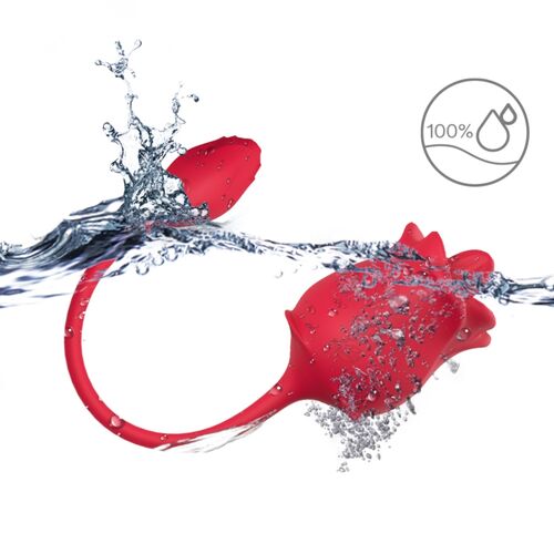 ARMONY - STIMOLATORE ROSA 2 IN 1 ONDE E VIBRATORE 10 MODALITÀ CON CODA ROSSA