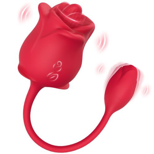 ARMONY - STIMOLATORE ROSA 2 IN 1 ONDE E VIBRATORE 10 MODALITÀ CON CODA ROSSA
