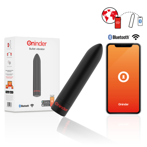 ONINDER - BERLIN BULLET VIBRATOR BLACK 9 MODES 8.5 X 2 CM - FREE APP