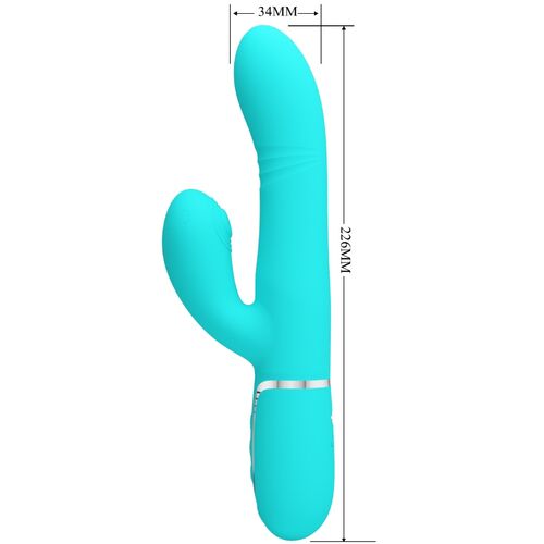 PRETTY LOVE - VIBRATORE MULTIFUNZIONE G-SPOT VERDE ACQUA