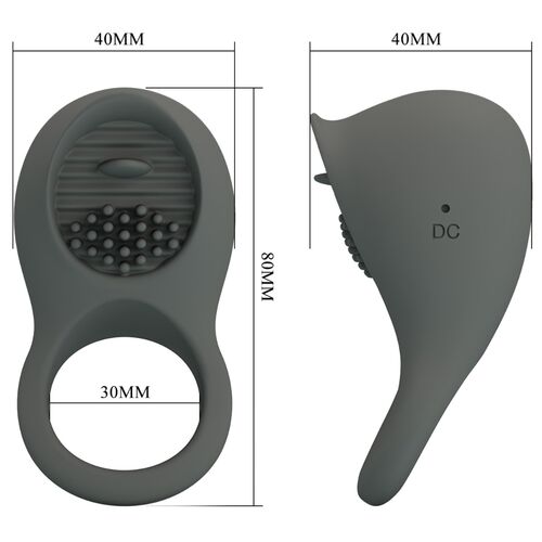 PRETTY LOVE - NIMBUS ANELLO VIBRATORE CON LINGUA GRIGIA