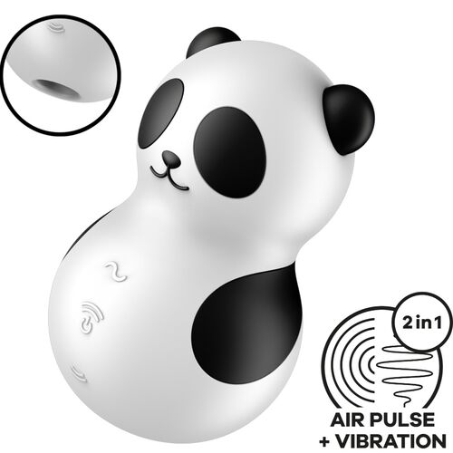 SATISFYER TESTER POCKET PANDA STIMOLATORE E VIBRATORE IN BIANCO E NERO (NON IN VENDITA)