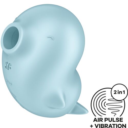 SATISFYER TESTER SASSY SEAL STIMULATOR & VIBRATOR BLAU (NICHT ZUM VERKAUF)