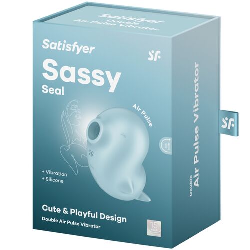 SATISFYER TESTER SASSY SEAL STIMULATOR & VIBRATOR BLAU (NICHT ZUM VERKAUF)
