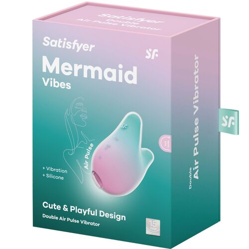 SATISFYER TESTER MERMAID VIBES STIMOLATORE E VIBRATORE MENTA E ROSA (NON IN VENDITA)