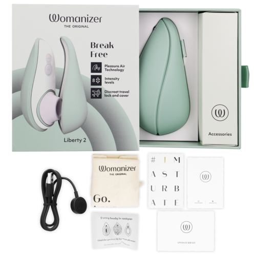 WOMANIZER - LIBERTY 2 STIMULATEUR DE CLITORIS ET ONDES STIMULANTES VERT CLAIR