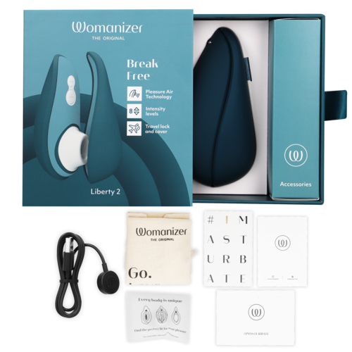 WOMANIZER - LIBERTY 2 STIMULATOR & CLITORIS STIMULATING WAVES BLUE