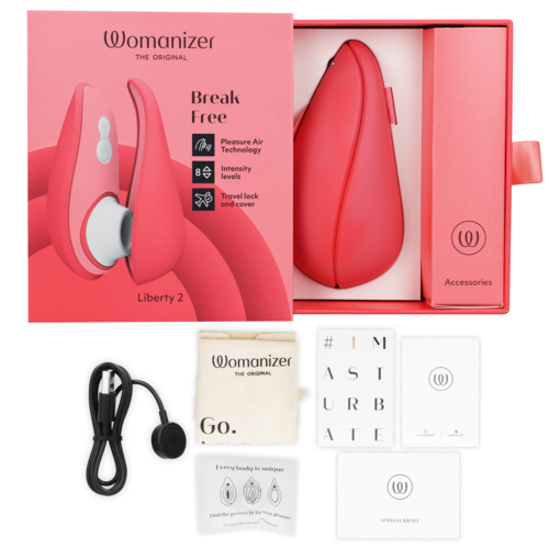 WOMANIZER - LIBERTY 2 STIMULATOR & CLITORIS STIMULATING WAVES PINK