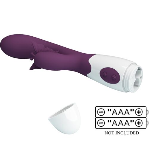 PRETTY LOVE - BUTTERFLY KISS VIBRATORE RABBIT E STIMOLATORE PUNTO G VIOLA