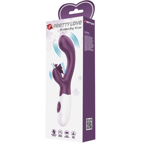 PRETTY LOVE - BUTTERFLY KISS VIBRATORE RABBIT E STIMOLATORE PUNTO G VIOLA