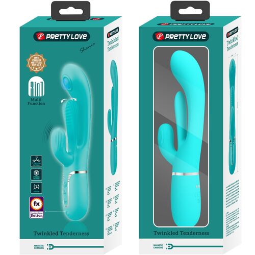 PRETTY LOVE - SHANIA TRIPLE RABBIT VIBRATORE MULTIFUNZIONE 3 IN 1 BLU